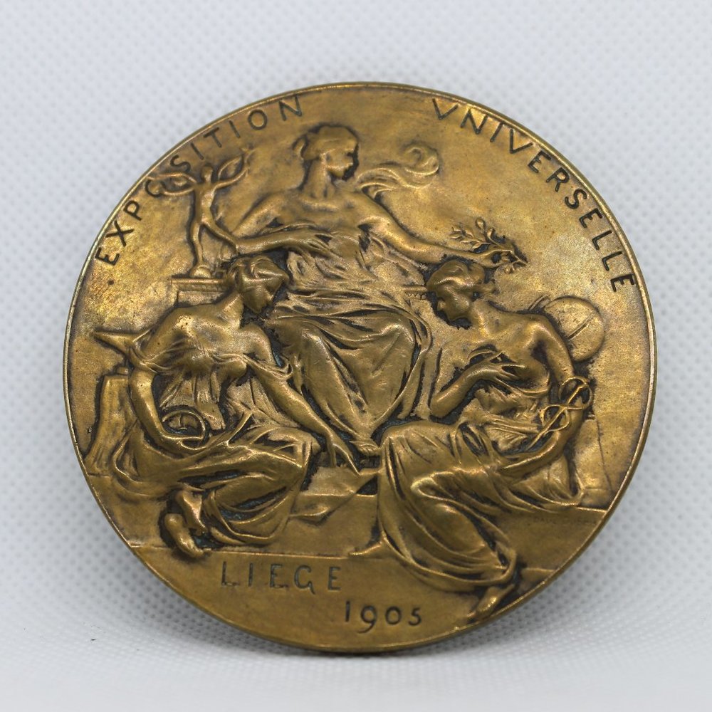 1905 Bronze Coin Token - Exposition Universelle Liege Belgium - Picture 3 of 6